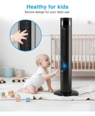 Digital Oscillating Tower Fan, 3-Speed with Remote & 12H Timer