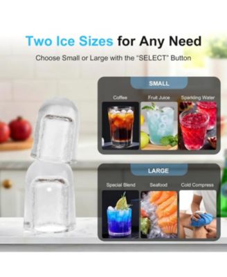 Slim Stainless Steel Ice Maker, Dual Water Tanks (2L Total) & 26 lbs. Capacity