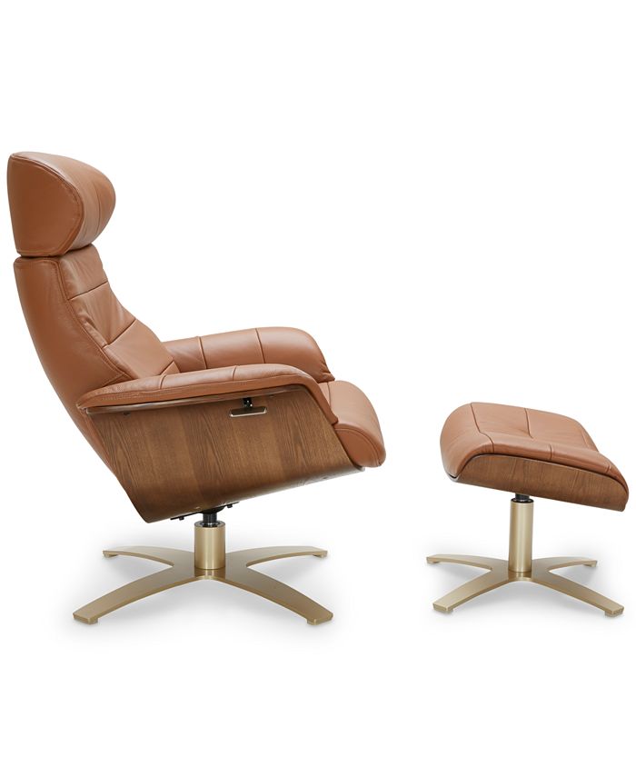 Furniture Annaldo Leather Swivel Chair & Ottoman 2Pc. Set & Reviews