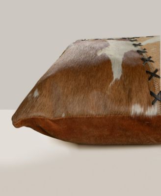 Judith Leather Cotton Decorative Pillow, 22" x 22"