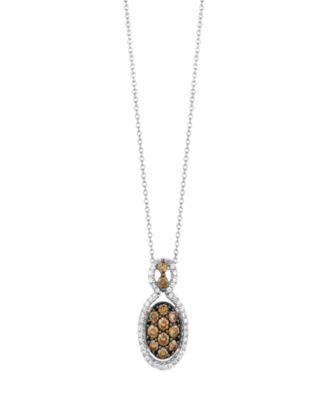 Vanilla Diamond (0.19 ct. t.w.) & Chocolate Diamond (0.49 ct. t.w.) Pendant Necklace in 14k Vanilla Gold