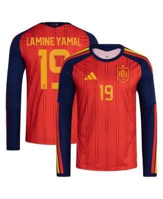Men's Lamine Yamal Red Spain National Team 2026 Home Replica Long Sleeve Jersey