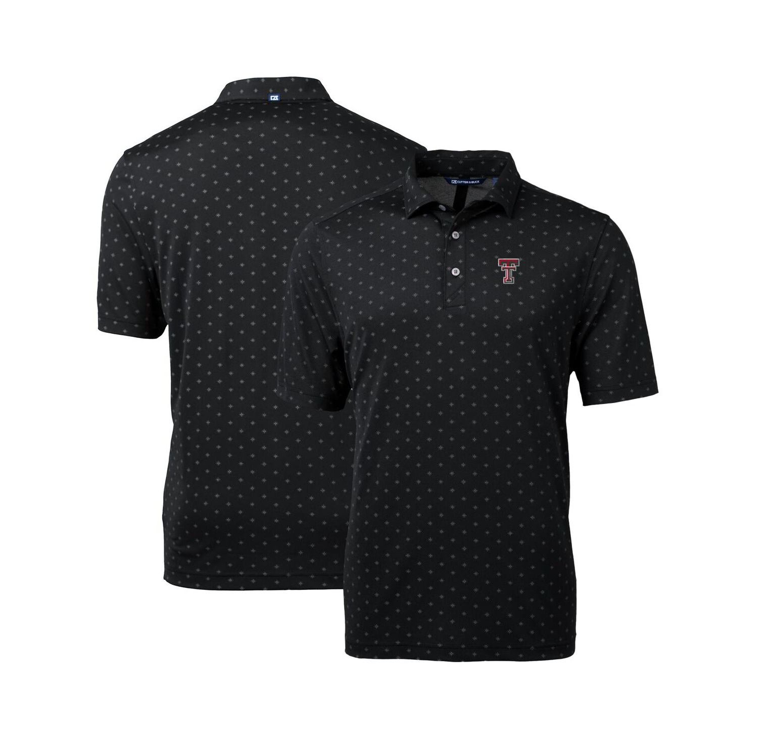 Men's Black Texas Tech Red Raiders Big & Tall Virtue Eco Pique Tile Print Polo Shirt
