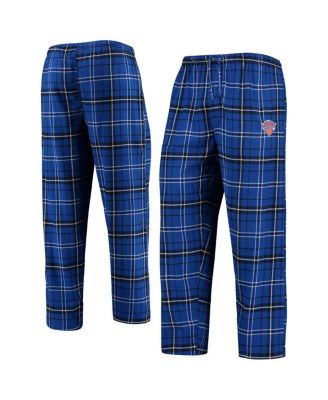 Men's Blue/Black New York Knicks Ultimate Plaid Flannel Pants