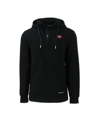 Men's Black San Francisco 49ers Throwback Roam Eco Half-Zip Pullover Hoodie