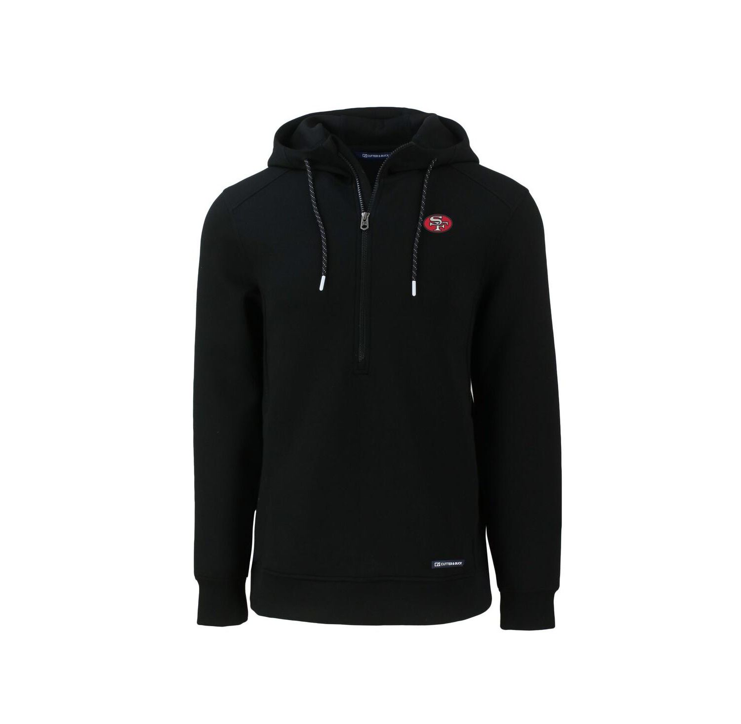 Men's Black San Francisco 49ers Throwback Roam Eco Half-Zip Pullover Hoodie