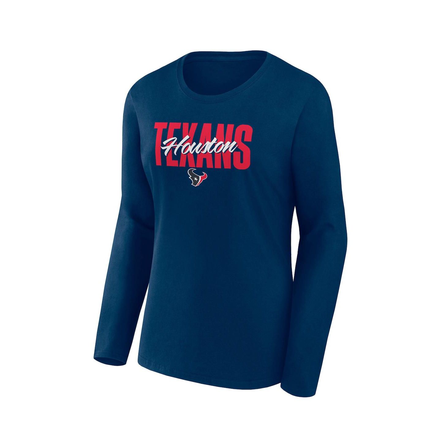 Женская футболка Fanatics Navy Houston Texans Long Sleeve Scoop Neck — фото 2