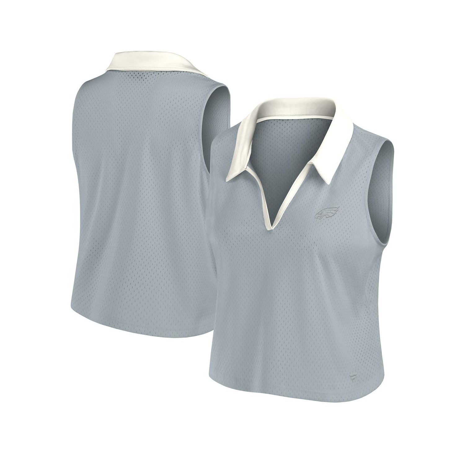 Women's Gray Philadelphia Eagles Studio Wellness V-Neck Tank Top