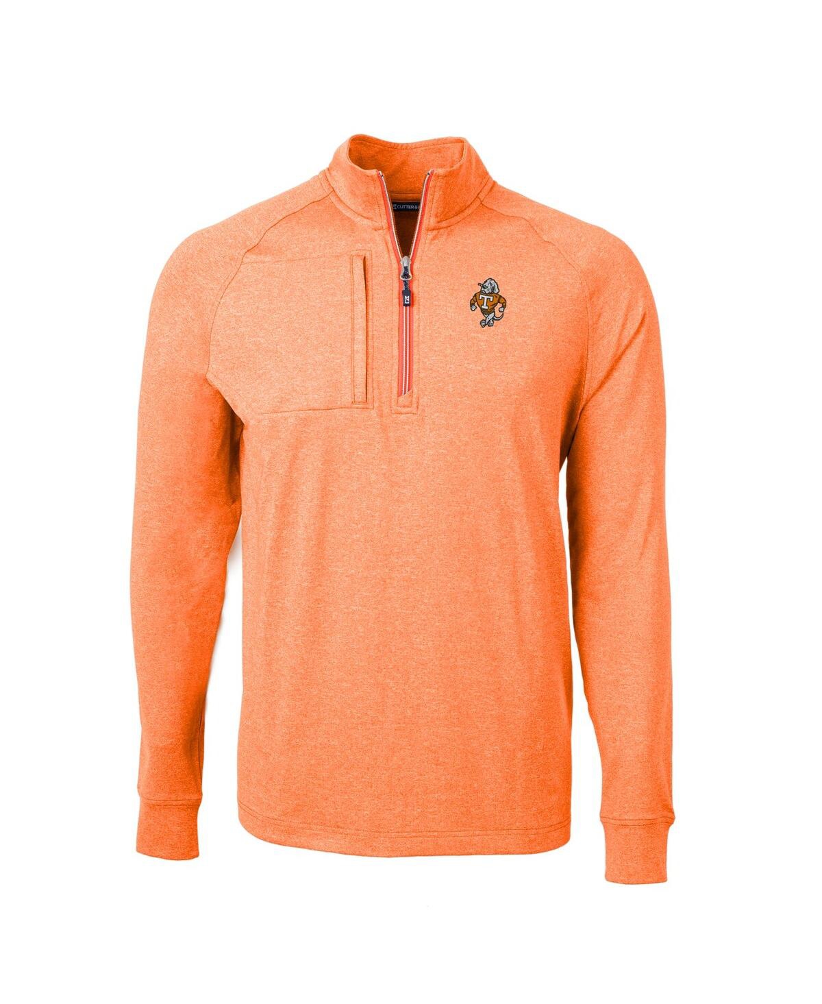 Cutter & Buck Men's Heather Orange Tennessee Volunteers Vault Adapt Eco Knit Heathered Raglan Quarter-Zip Sweatshirt