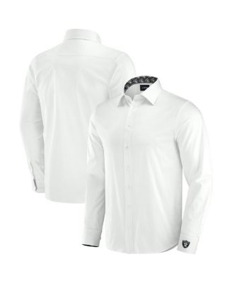 Men's White Las Vegas Raiders Man-In-Motion Long Sleeve Button-Up Dress Shirt