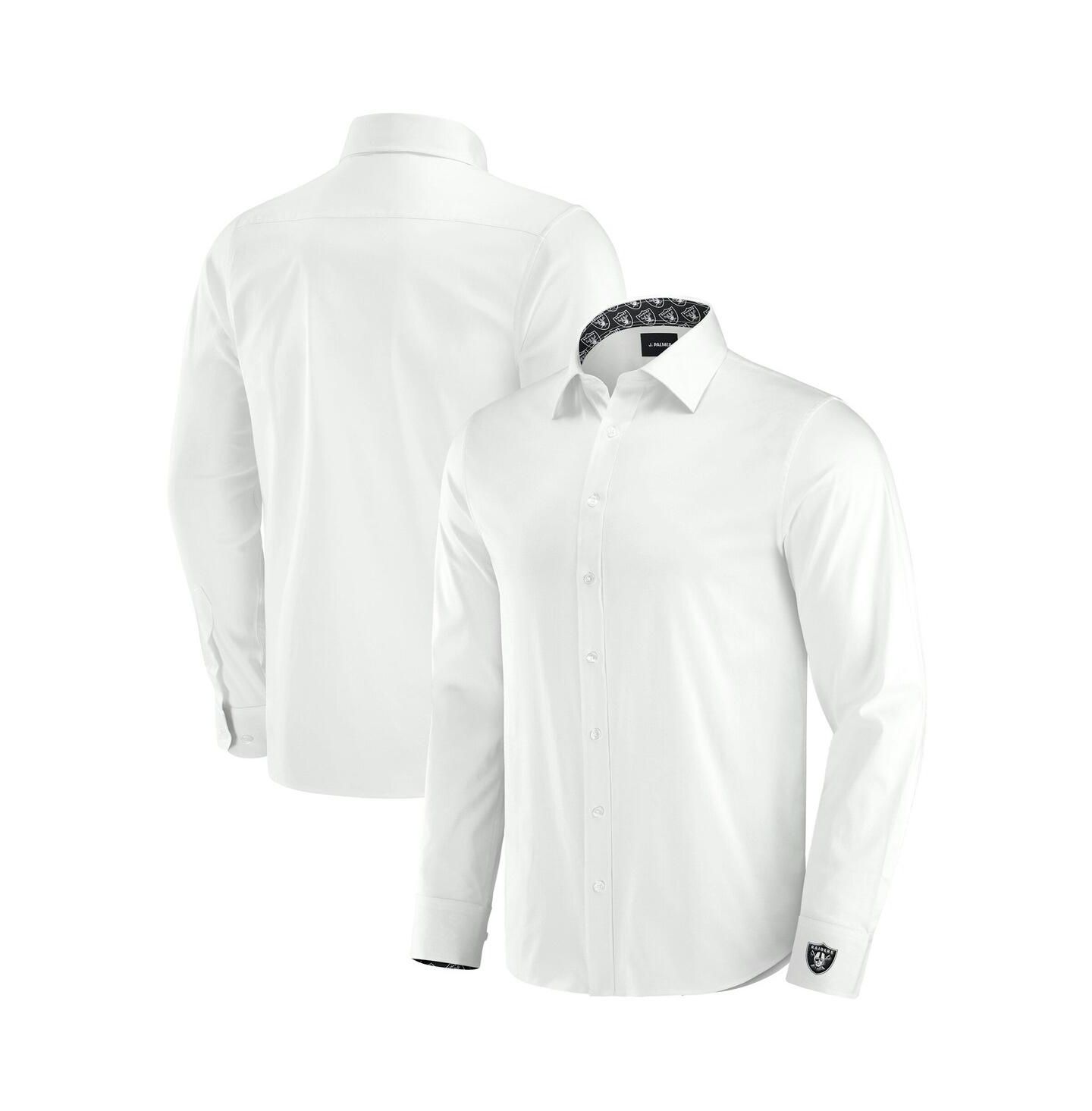 Мужская рубашка J. Palmer White Las Vegas Raiders Man-In-Motion Long Sleeve Button-Up Dress Shirt — фото 1