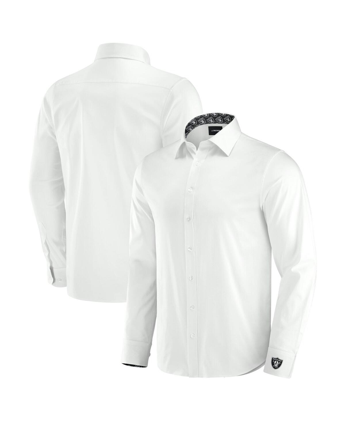 J. Palmer Men's White Las Vegas Raiders Man-In-Motion Long Sleeve Button-Up Dress Shirt - White