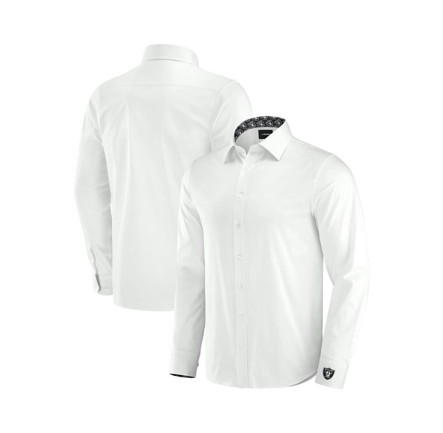 Men's White Las Vegas Raiders Man-In-Motion Long Sleeve Button-Up Dress Shirt