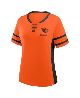 Women's Orange/Black Oregon State Beavers Be Fearless Athena Lace-Up T-Shirt