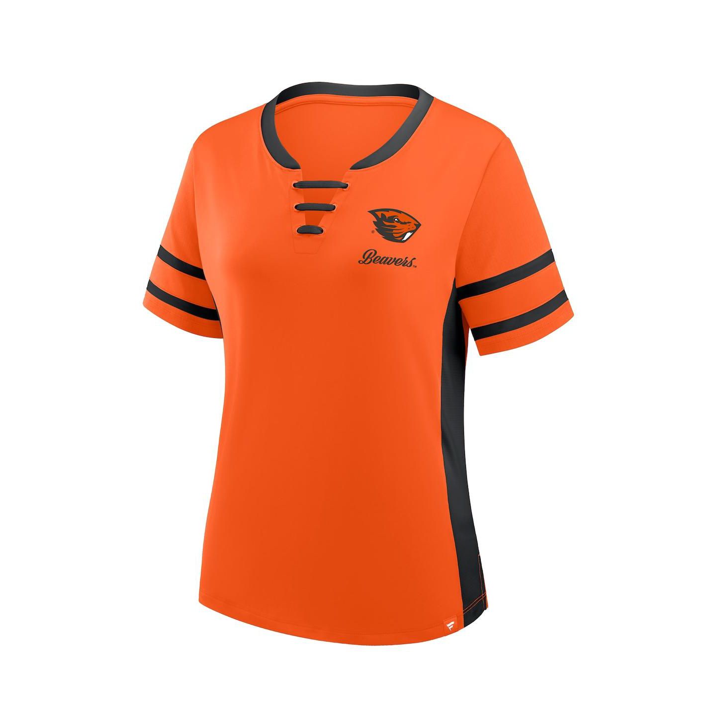 Женская футболка Fanatics Orange/Black Oregon State Beavers Be Fearless Athena Lace-Up — фото 2