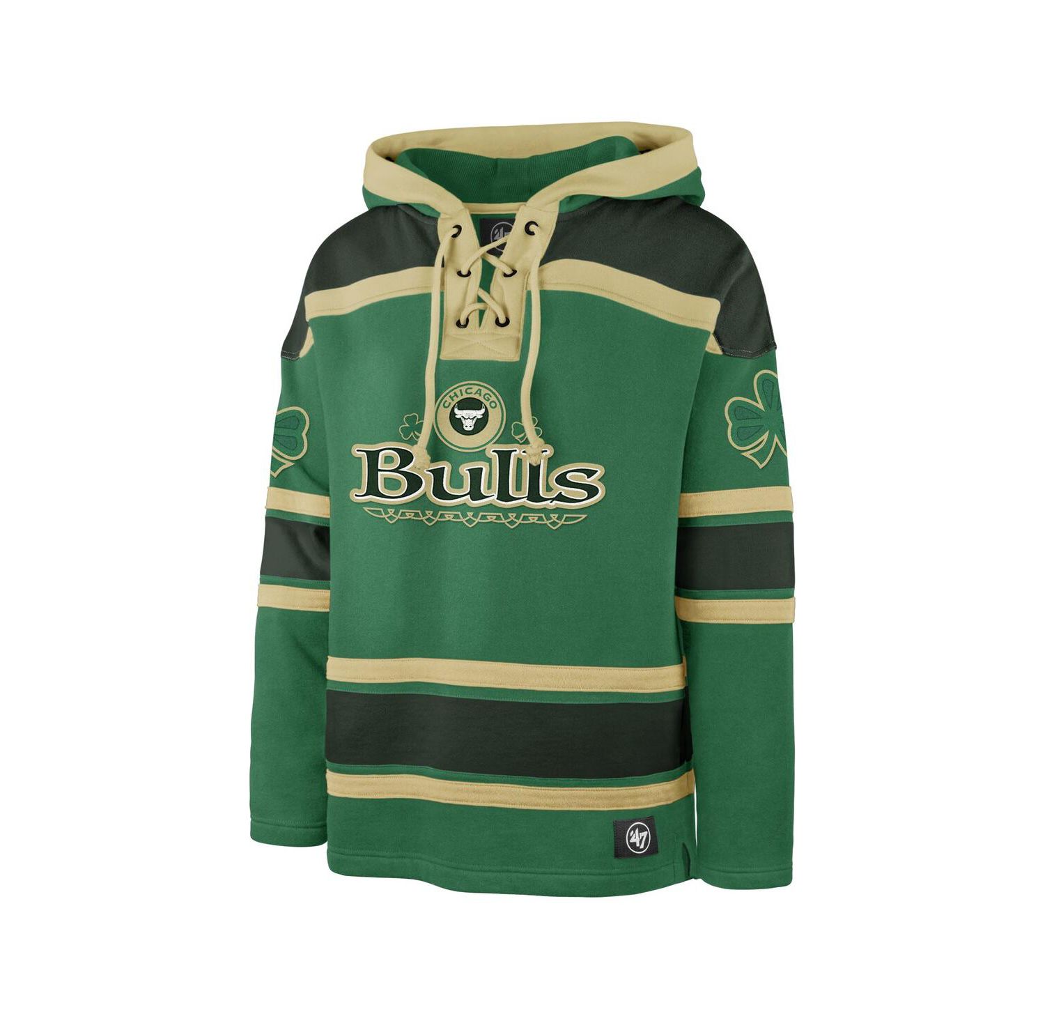 Men's Kelly Green Chicago Bulls McLucky Superior Lace-Up Pullover Hoodie