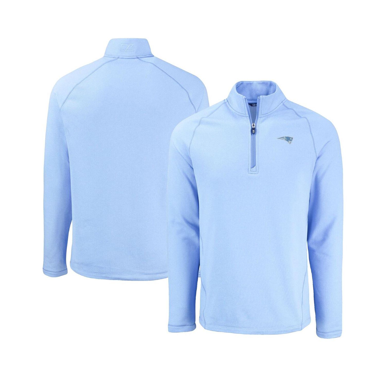Men's Powder Blue New England Patriots Peshastin Eco Fleece Raglan Quarter-Zip