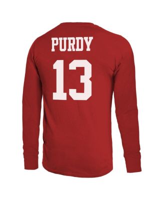 Men's Brock Purdy Scarlet San Francisco 49ers Name & Number Long Sleeve T-Shirt