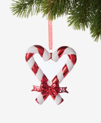 Our First Christmas 2026 Candy Cane Heart Ornament