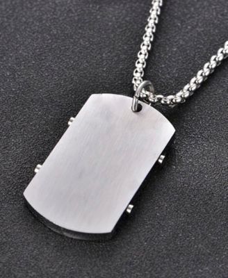 Men's Stainless Steel 22" Serenity Prayer Pendant Necklace