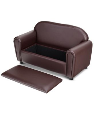 Kids Sofa Armrest Chair Lounge Couch Wood Construction Storage Box Living Room