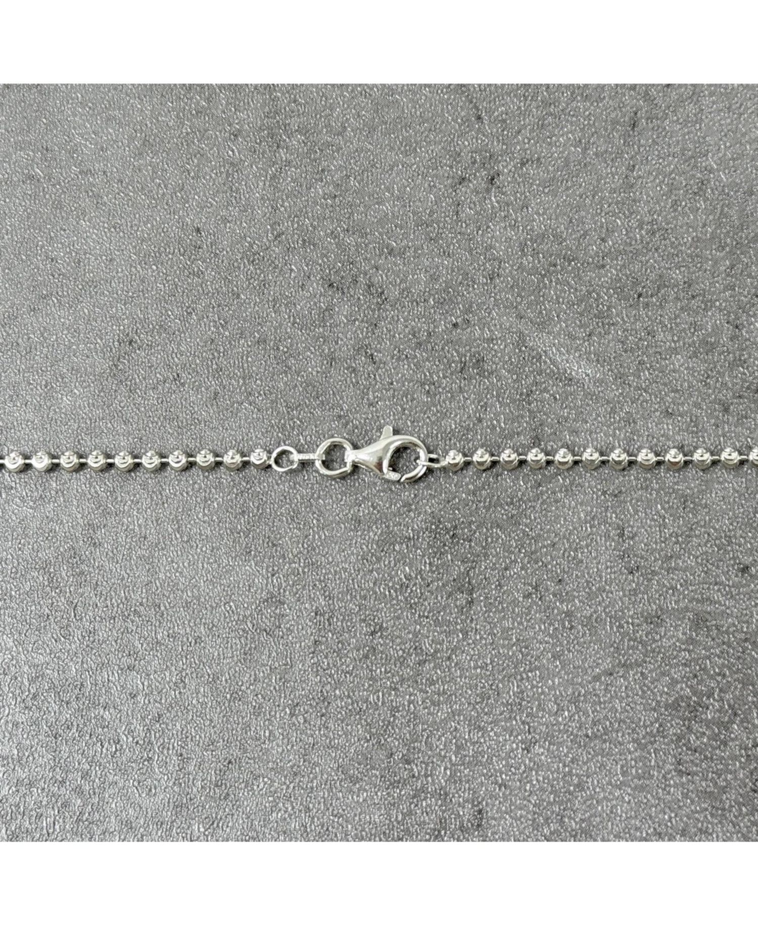 Moon Bead Chain Necklace Sterling