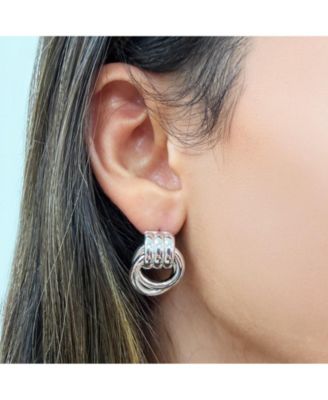 Gold Doorknocker Stud Earring Sterling Silver