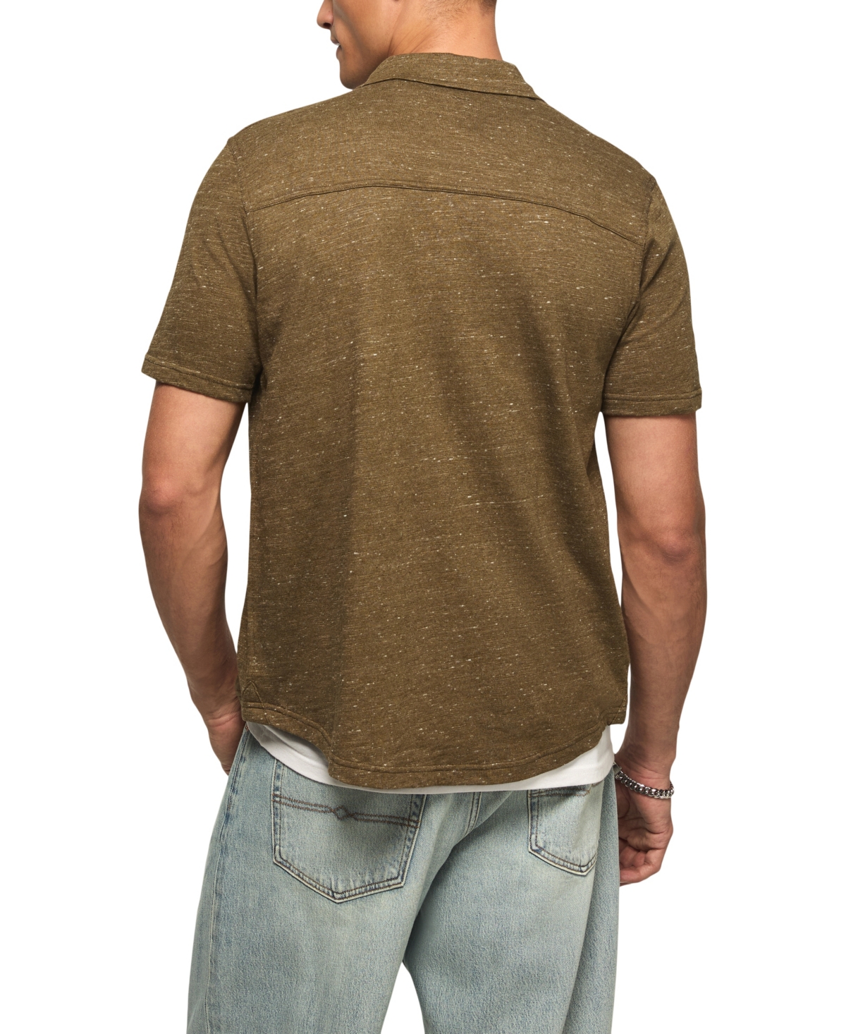 Lucky Brand Men's Short-Sleeve Linen Knit Shirt