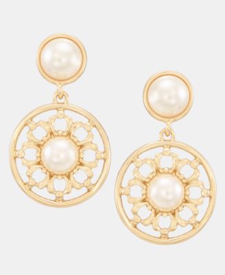 Imitation Pearl Drop Earrings
