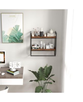 Over The bath fixture Wall Mounted Storage Shelf with Metal Frame Organizer