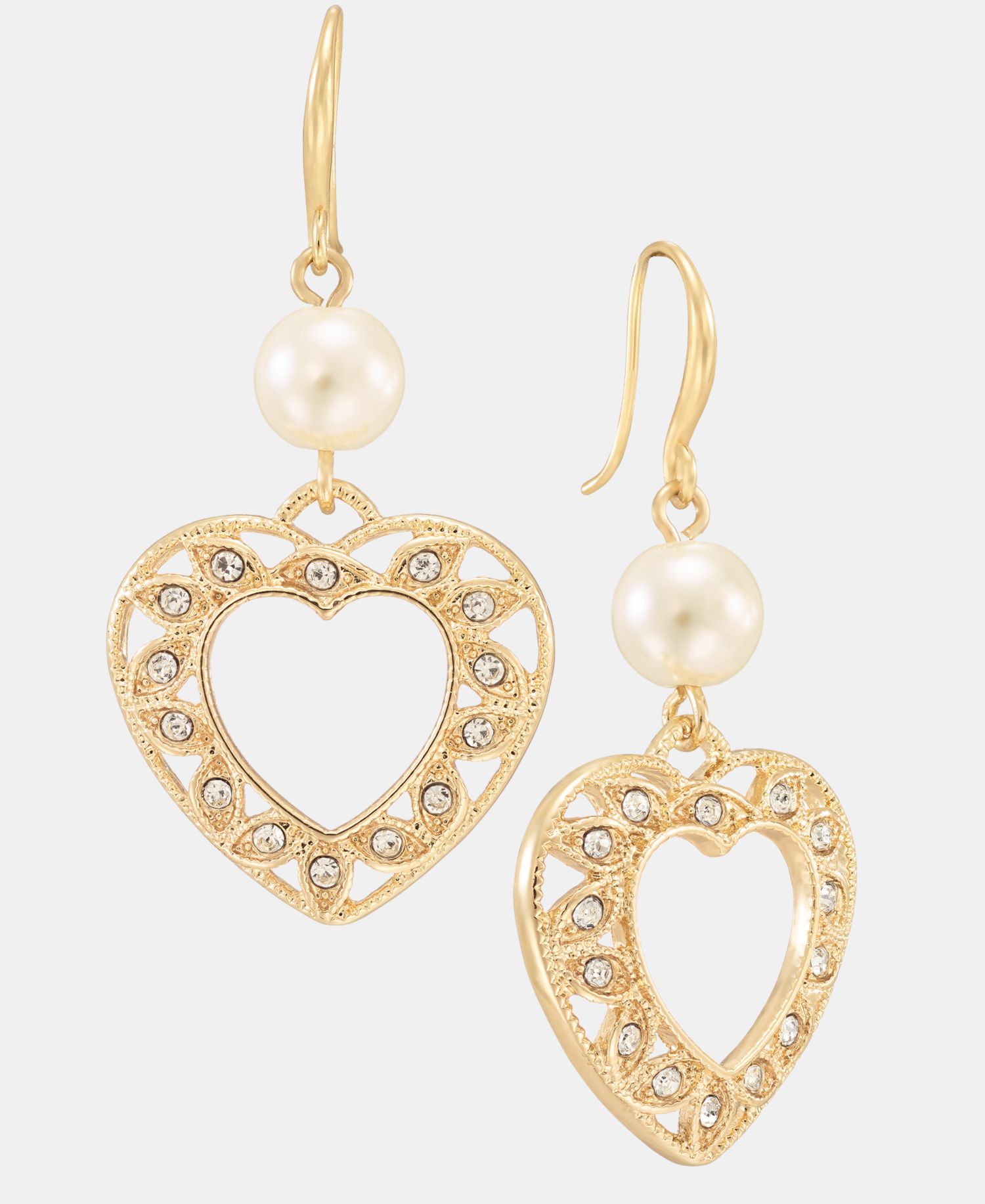 Crystal Heart Drop Earrings