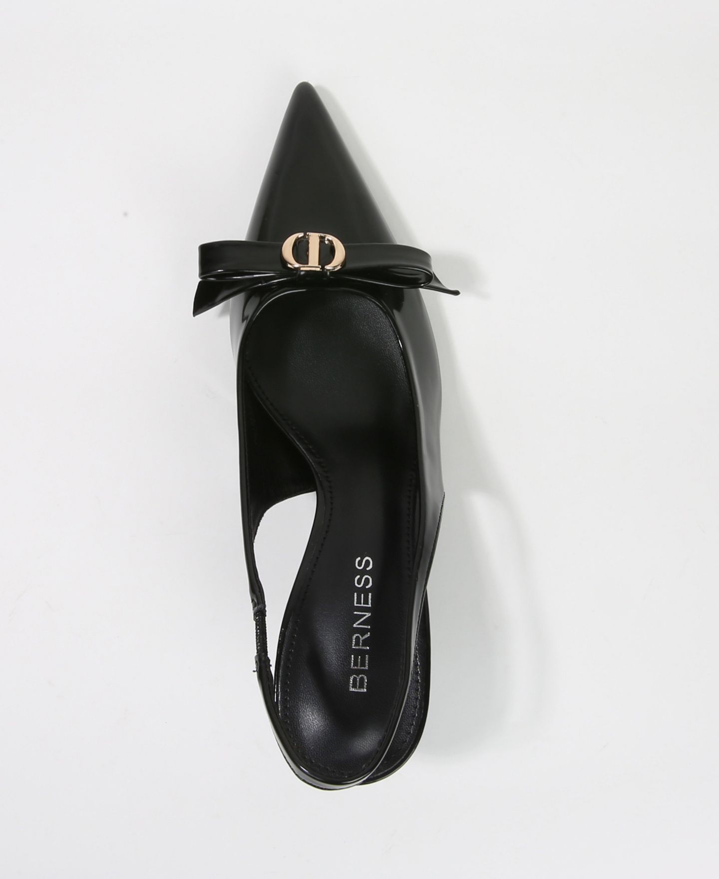 Женские туфли BERNESS Charleigh Slingback Kitten Heels with Bow Detail, цвет: Чёрный — фото 4
