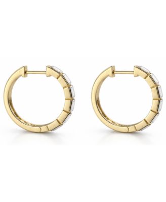 Crystal Baguette Hinged Hoop Earrings