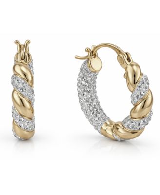 And Now This Clear Crystal Click Top Hoop Earrings - Gold 50$