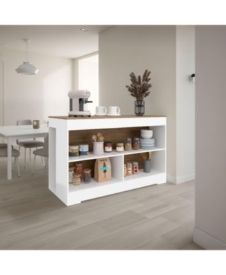 Worland,Kitchen Island with Open Storage and Multi-Purpose