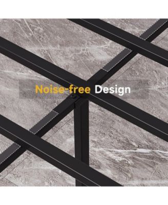 Queen Ultra Sturdy Metal Bed Frame 3-in-1 Steel Support No Box Spring Easy Assembly