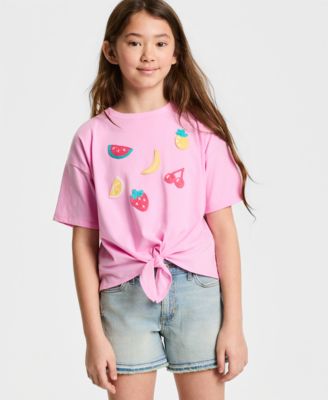 Girls' 5-20 Fruit Tie-Front T-Shirt