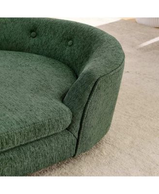 Oversized Oval Dog Sofa Bed with Tufted Backrest