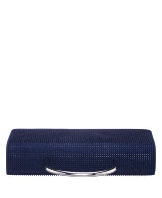 Elongated Crystal Magnetic Snap Satchel Bag