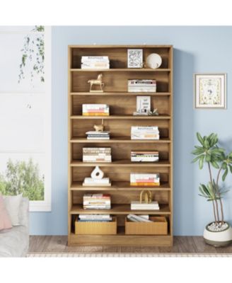 71 Inch Tall Bookcase, Modern Freestanding Bookshelf 9 Tier Bookcases