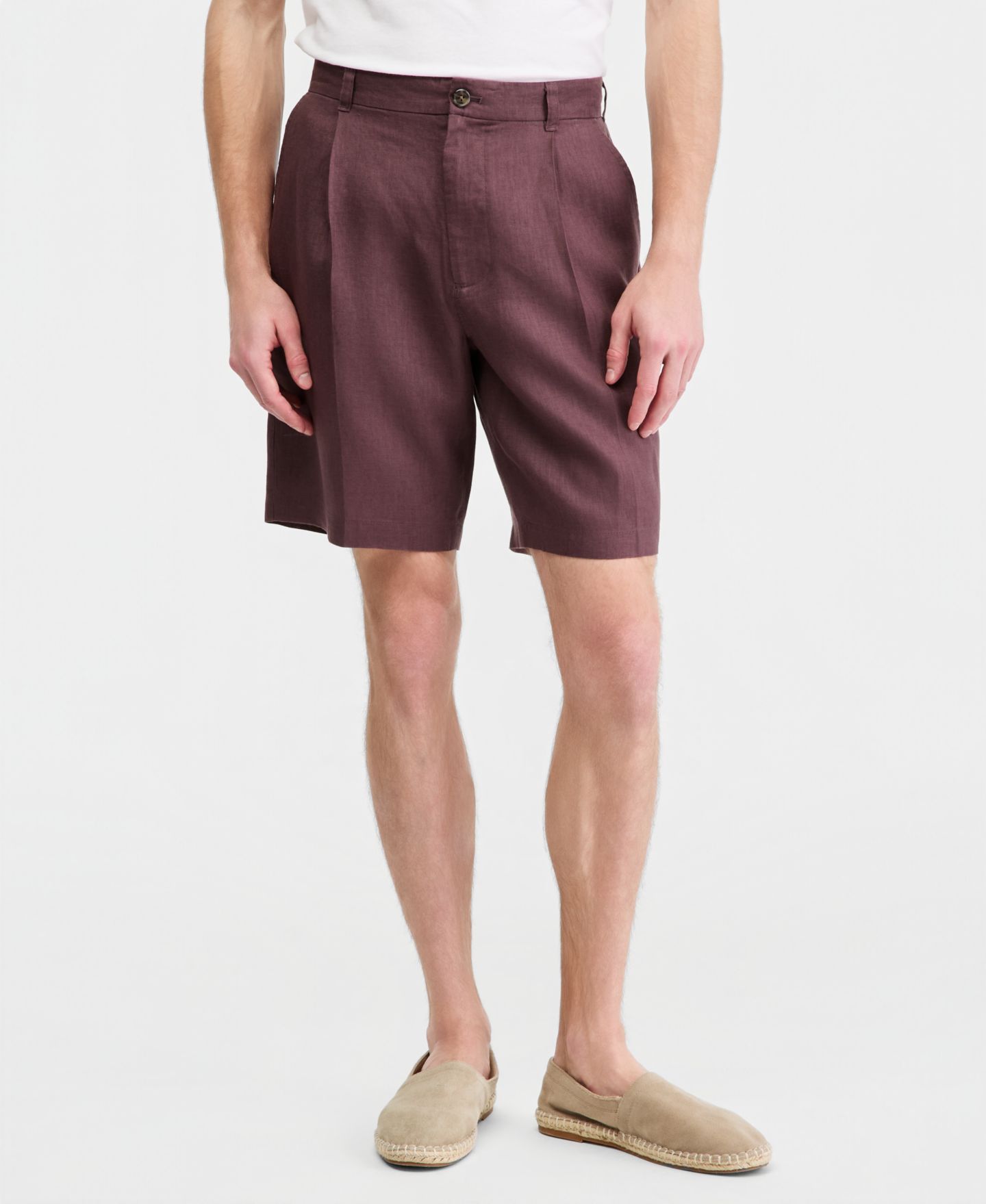 Мужские шорты Club Room Linen Pleated, цвет: Deep Kalamata — фото 4