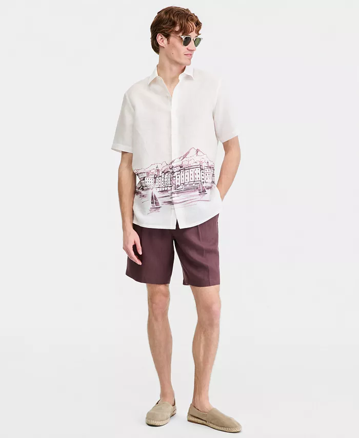 Men's Resort Scene Linen Short-Sleeve Shirt - thumbnail 3