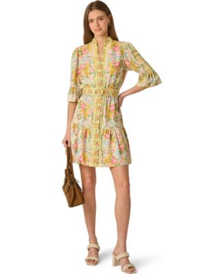 Women's Printed Ruffle Short Dress