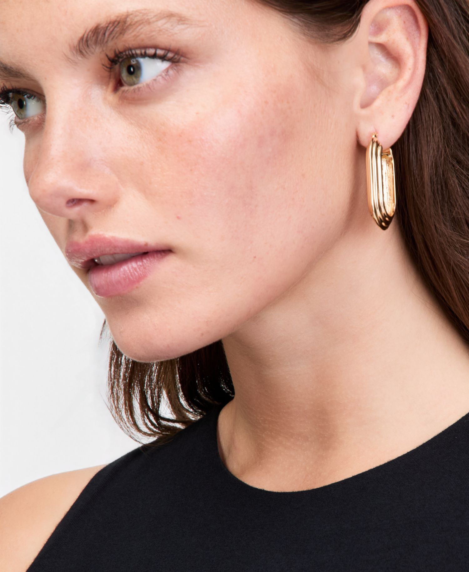 Textured Oval Hoop Earrings