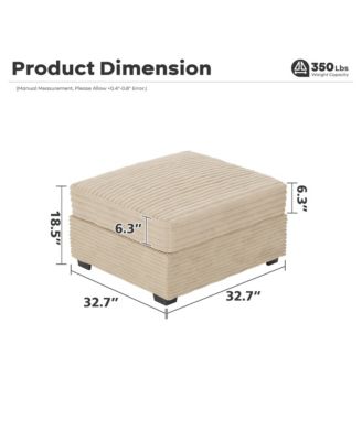 Modular Sectional Sofa Ottoman Seat Module, 32.7" Ottoman Seat for DIY Combination L U V Shaped,Plush Corduroy Loveseat Chair for Living Room