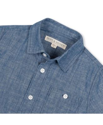 Boys Short Sleeve Chambray Button Down Shirt