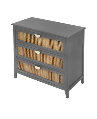 3-Drawer Rattan Cabinet