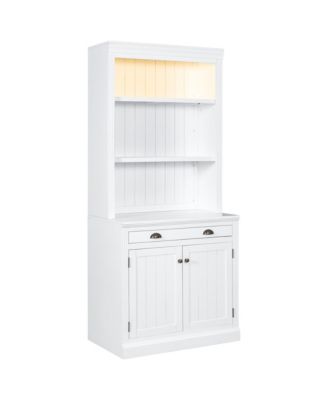 Tall Bookshelf With LED Lighting, Modern Bookcase