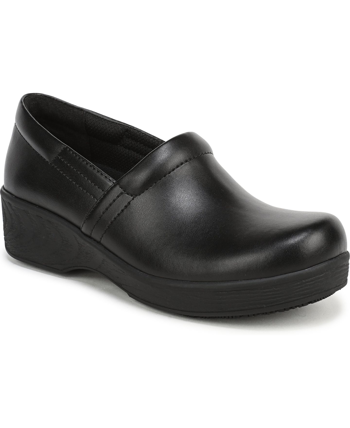 Женские сабо Dr. Scholl's Dynamo Lite Service Round Toe, цвет: Чёрный кожаный — фото 1