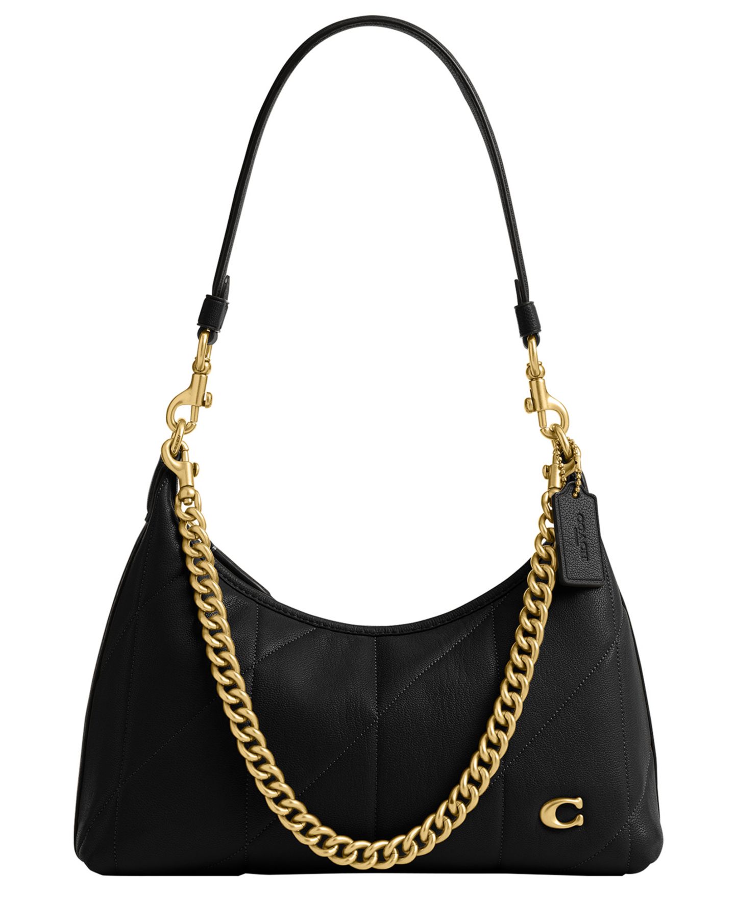 Женская сумка COACH Juliet Small Soft Quilted Leather Shoulder 25, цвет: Латунный / Чёрный — фото 1